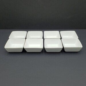 Libbey Square White Dip Bowls Pier 1 Sauce Condiment Prep Pinch Tasting Bowls